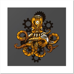 Steampunk Octopus Posters and Art